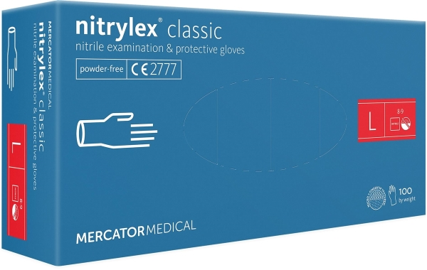 Рукавиці Нітрил Сині "L" MERCATOR MEDICAL Basic (100шт) 00-00003261 фото