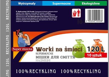 Пакети д/сміття 120л (10шт) Супер Моцна LD 1/30 00-00002452 фото