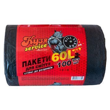 Пакети д/сміття 60л (100шт) LD Кузя   00-00000502 фото
