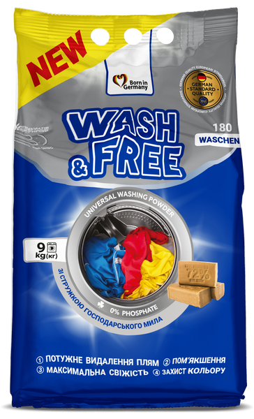 Порошок д/прання унів 9000гр ВашФрі (Wash&Free) 00-00000793 фото Порошок д/прання унів 9000гр ВашФрі (Wash&Free) 00-00000793 фото