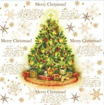 Сер 3ш 18шт Сілкен 33*33 НР Ялинка Merry Christmas 00-00002938 фото