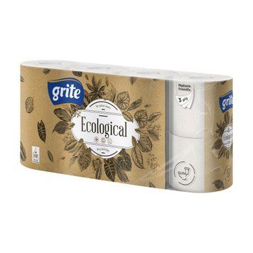 Туал папір 3шар. Grite (Гріт) Ecological  8 рулонів 00-00001270 фото
