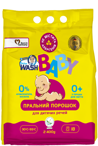 Порошок д/прання дитячий 2400гр Доктор Ваш Бейбі (Doctor Wash Baby) 00-00000749 фото