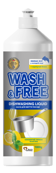 Рідина д/посуду 1000мл. ВашФрі Wash&Free "Лимон та м'ята" Сошет 00-00000298 фото