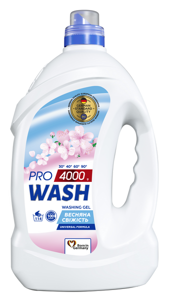 Рідина д/прання 4л ПроВаш Pro Wash Весняна Свіжість 00-00000321 фото Рідина д/прання 4л ПроВаш Pro Wash Весняна Свіжість 00-00000321 фото