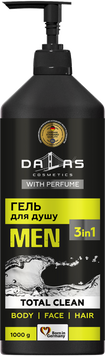 Гель д/душу 1000мл. "DALAS" Далас 3в1 Тотал Клін  00-00000967 фото